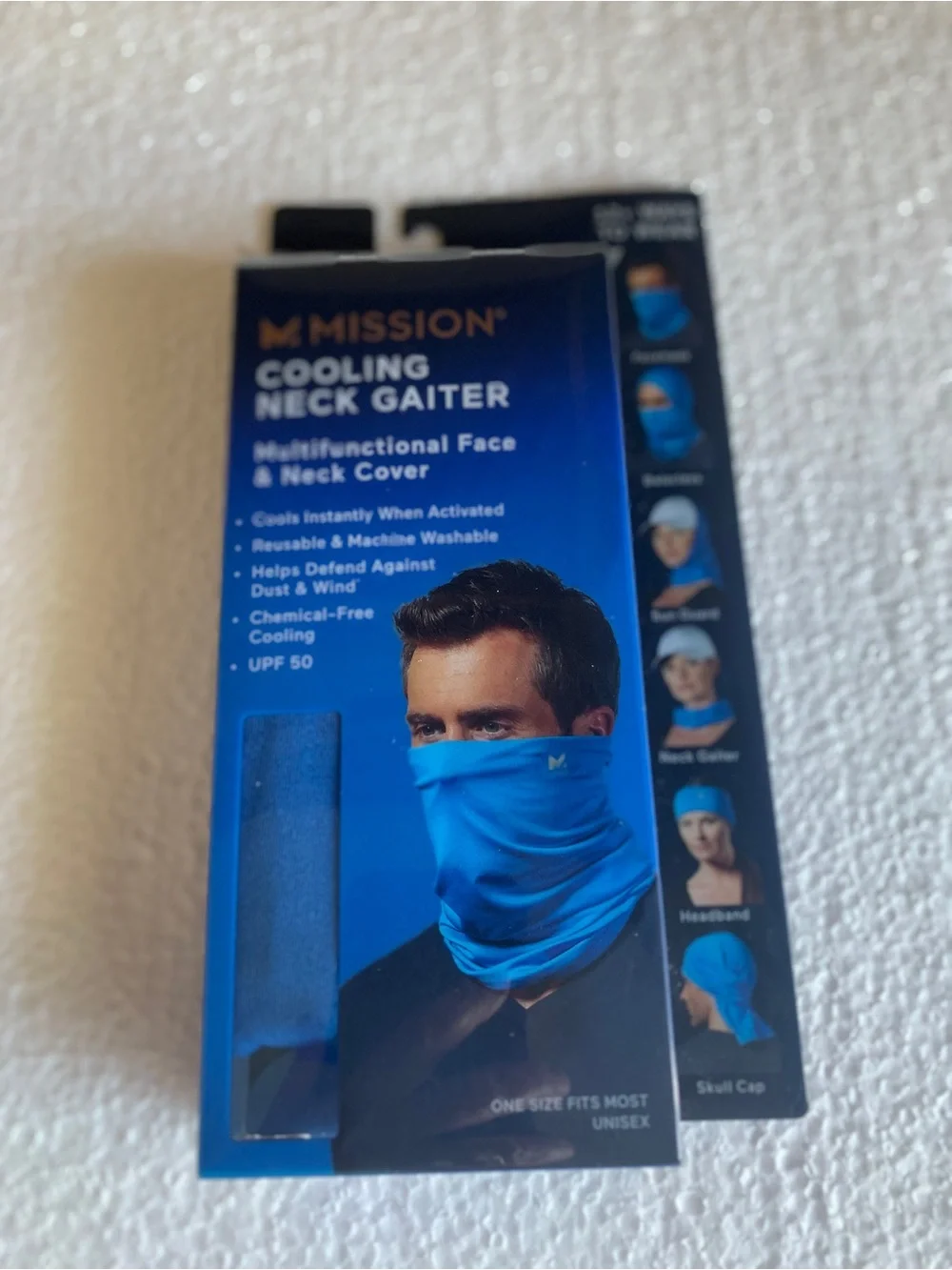 MISSION Blue Cooling Neck Gaiter UPF 50 Unisex